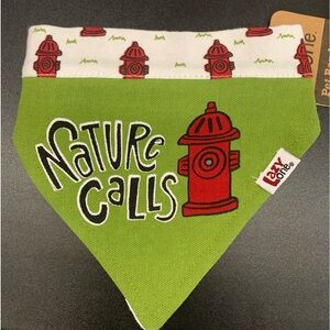 REVERSIBLE DOG BANDANA .  LARGE  “NATURE CALLS”